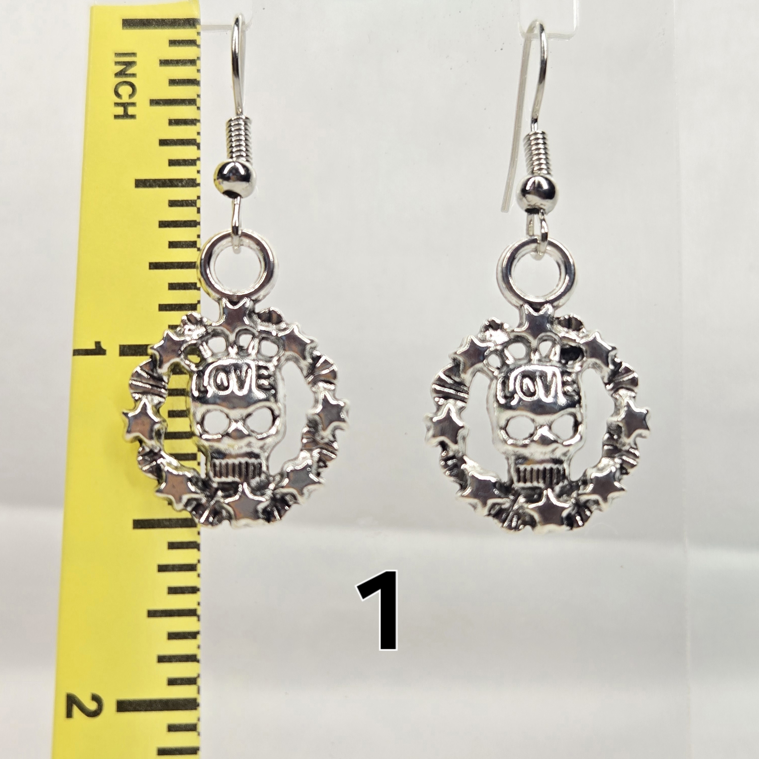 Edgy Silver Halloween Earrings